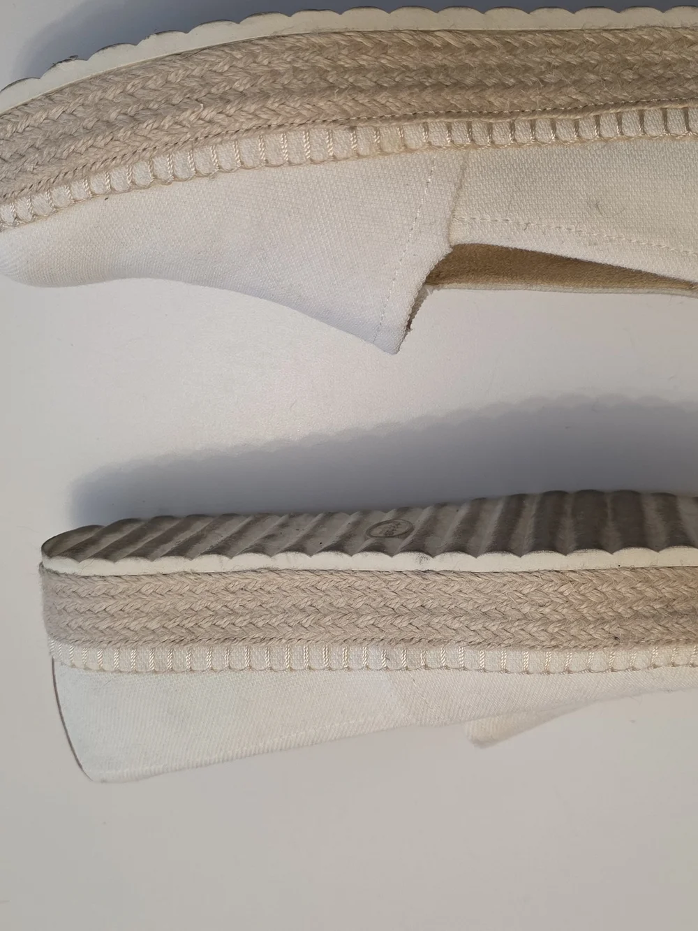 Dr. Scholl's Cream Canvas Slip-On Espadrille Flats